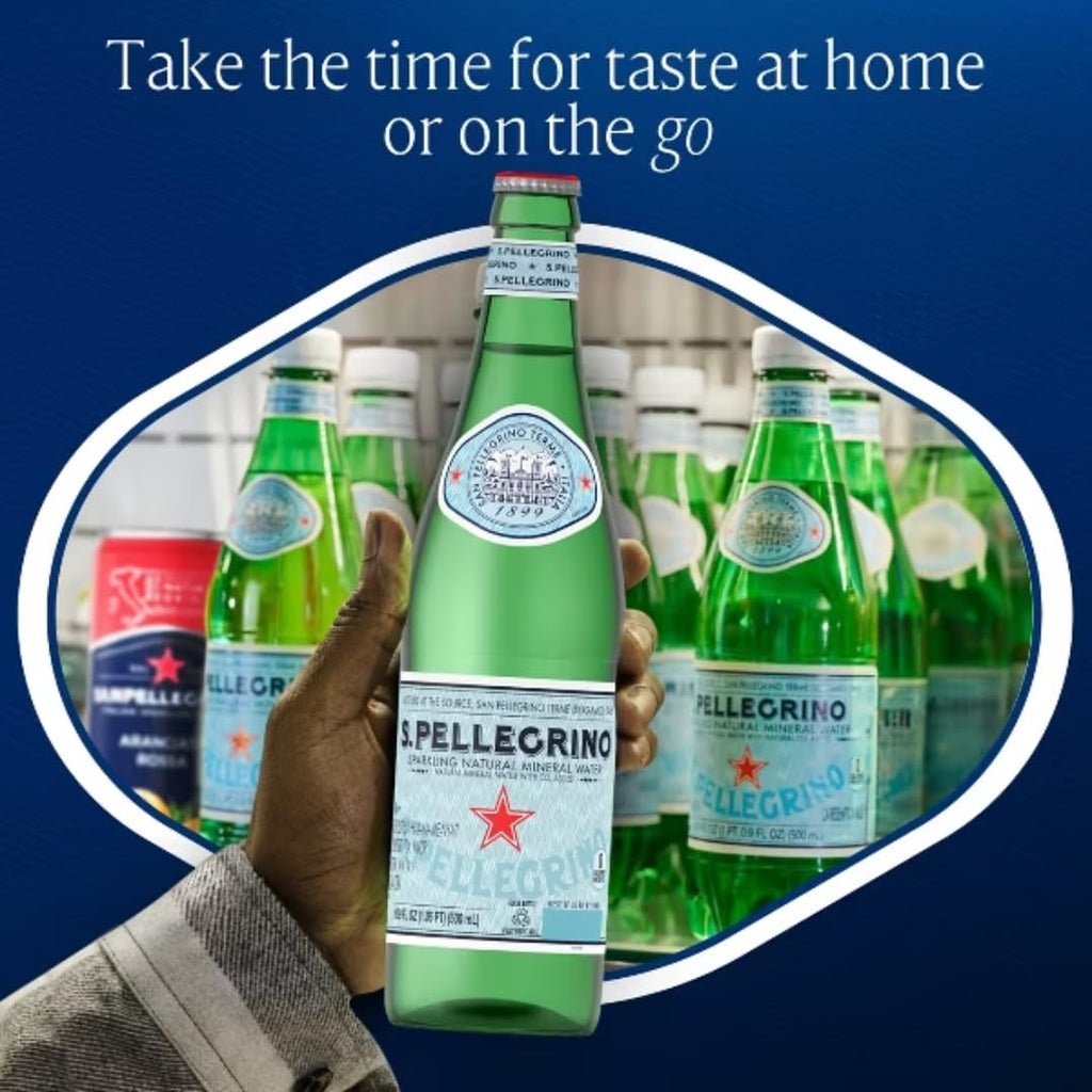 Sparkling Natural Mineral Water 500 mL Glass Bottles 8 Pack S45854