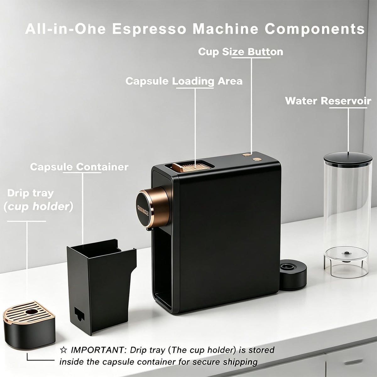 20 Bar Programmable Espresso Machine with 18oz Tank Q7748