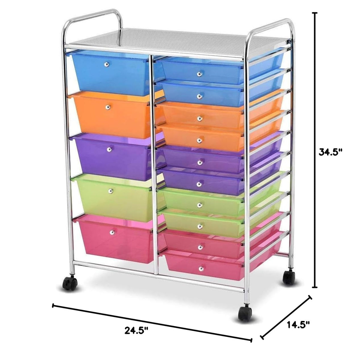 15 Drawer Rolling Storage Cart with Wheels J762373