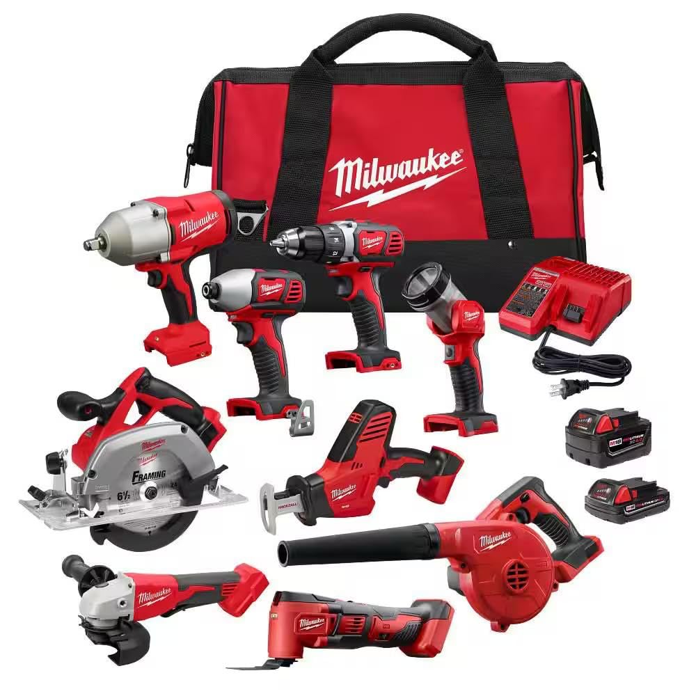 18-Volt Lithium-Ion Cordless 9-Tool Combo Kit with 4.0 Ah Batteries S38910