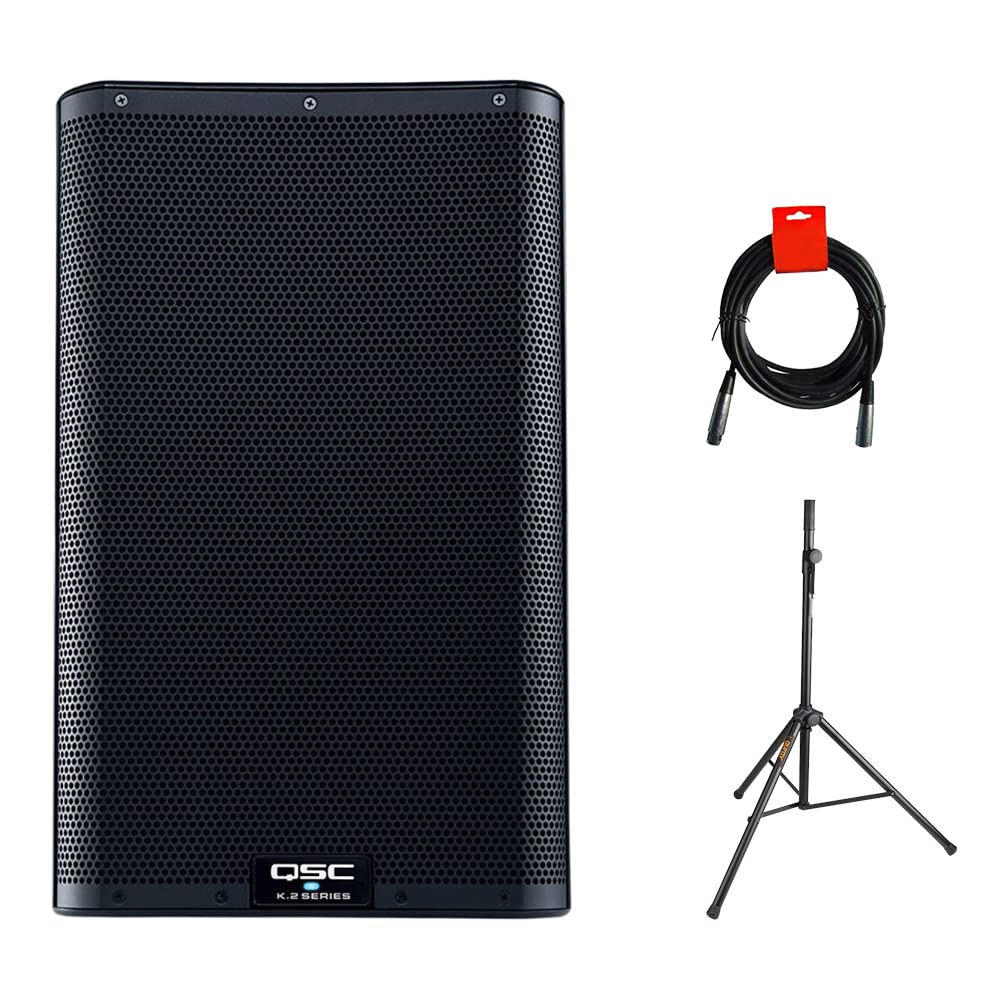 10" Powered 2000 Watt PA Loudspeaker with Speaker Stand and XLR Cable T70627
