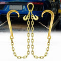 Grade 80 Chain V-Bridle 3/8In x 2Ft with J Hooks and Grab Hooks Z13437