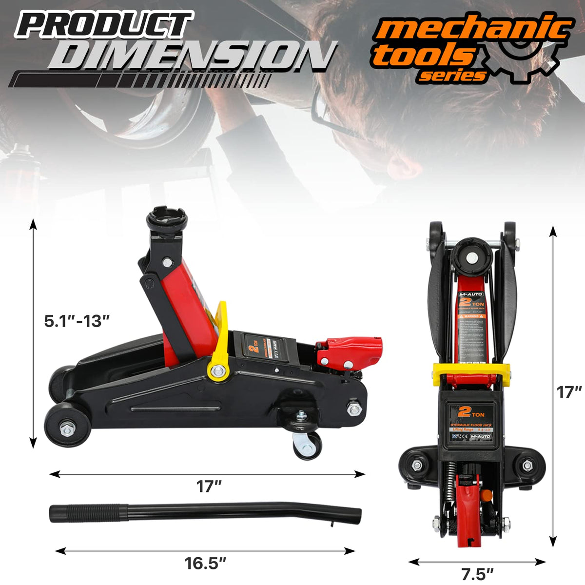 2 Ton Hydraulic Trolley Jack Car Lift with Storage Case Q59168