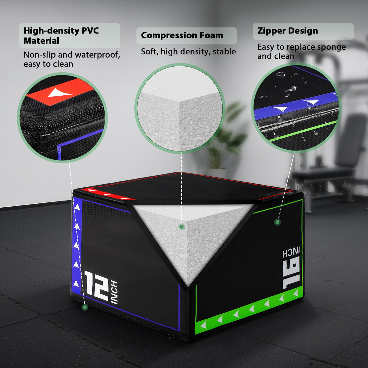 3 in 1 Foam Plyometric Jump Box D7715