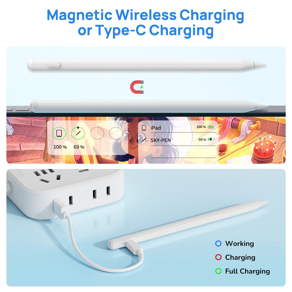 Wireless Charging Stylus Pen White R453636