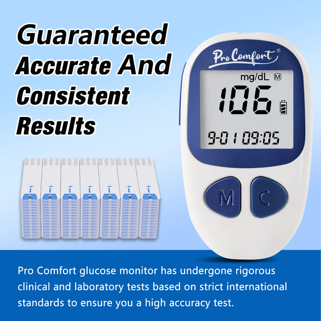 Blood Sugar Testing Kit with 100 Test Strips Lancing Device 100 Lancets U6012