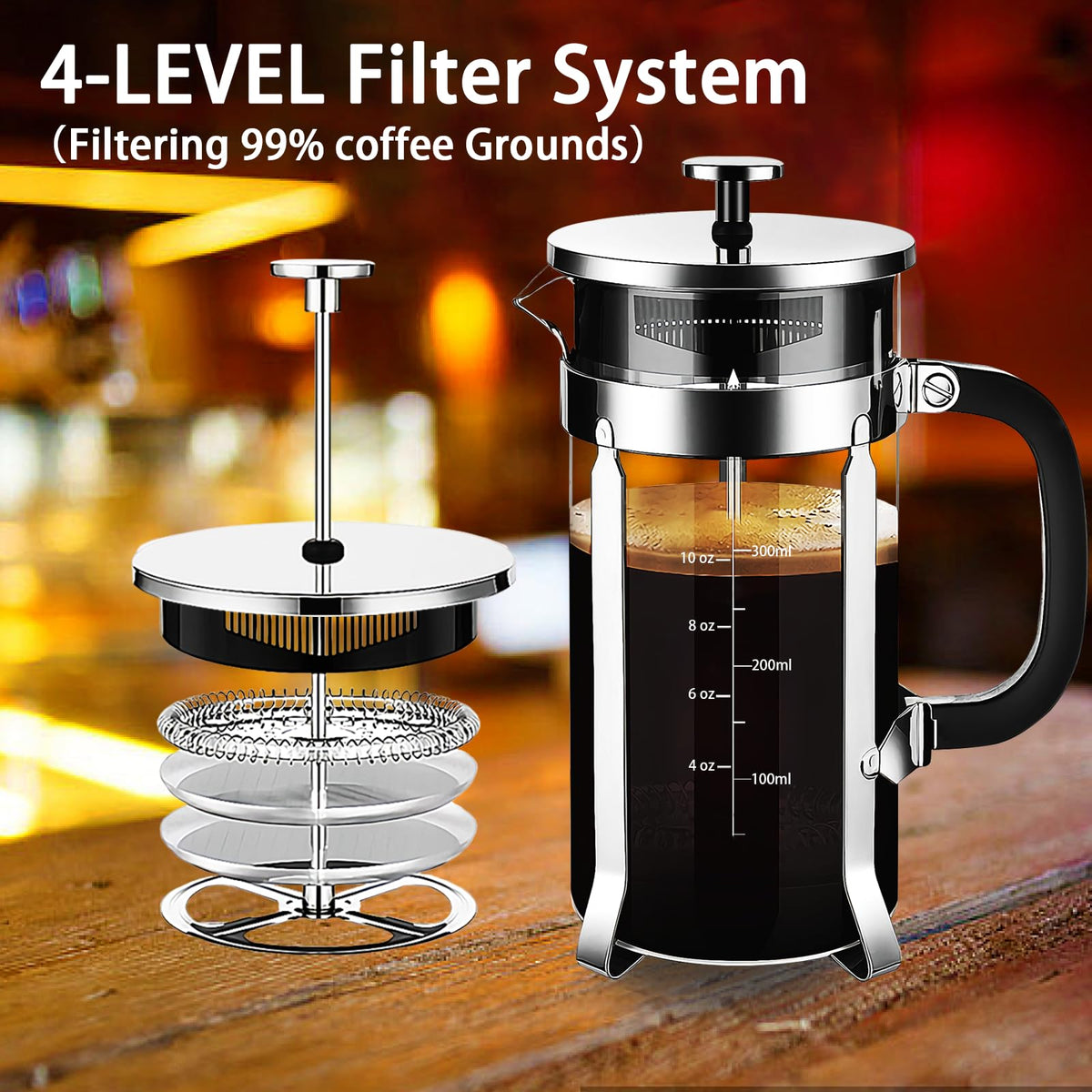 12oz Copper Stainless Steel French Press C502