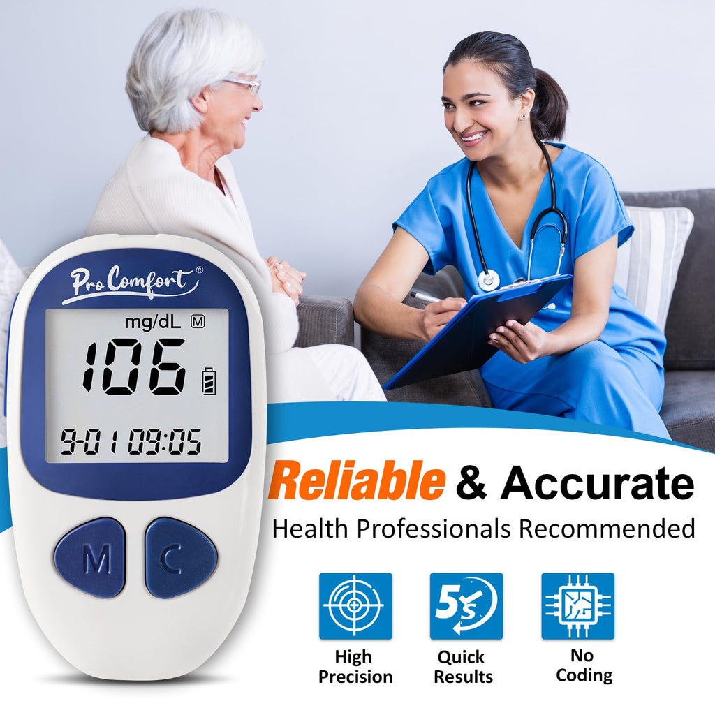 Blood Sugar Testing Kit with 100 Test Strips Lancing Device 100 Lancets U6012