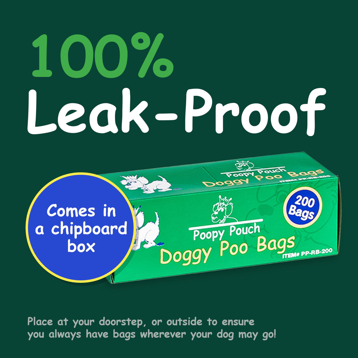 2,000pcs 8"x13" Green Pet Waste Bags F884444
