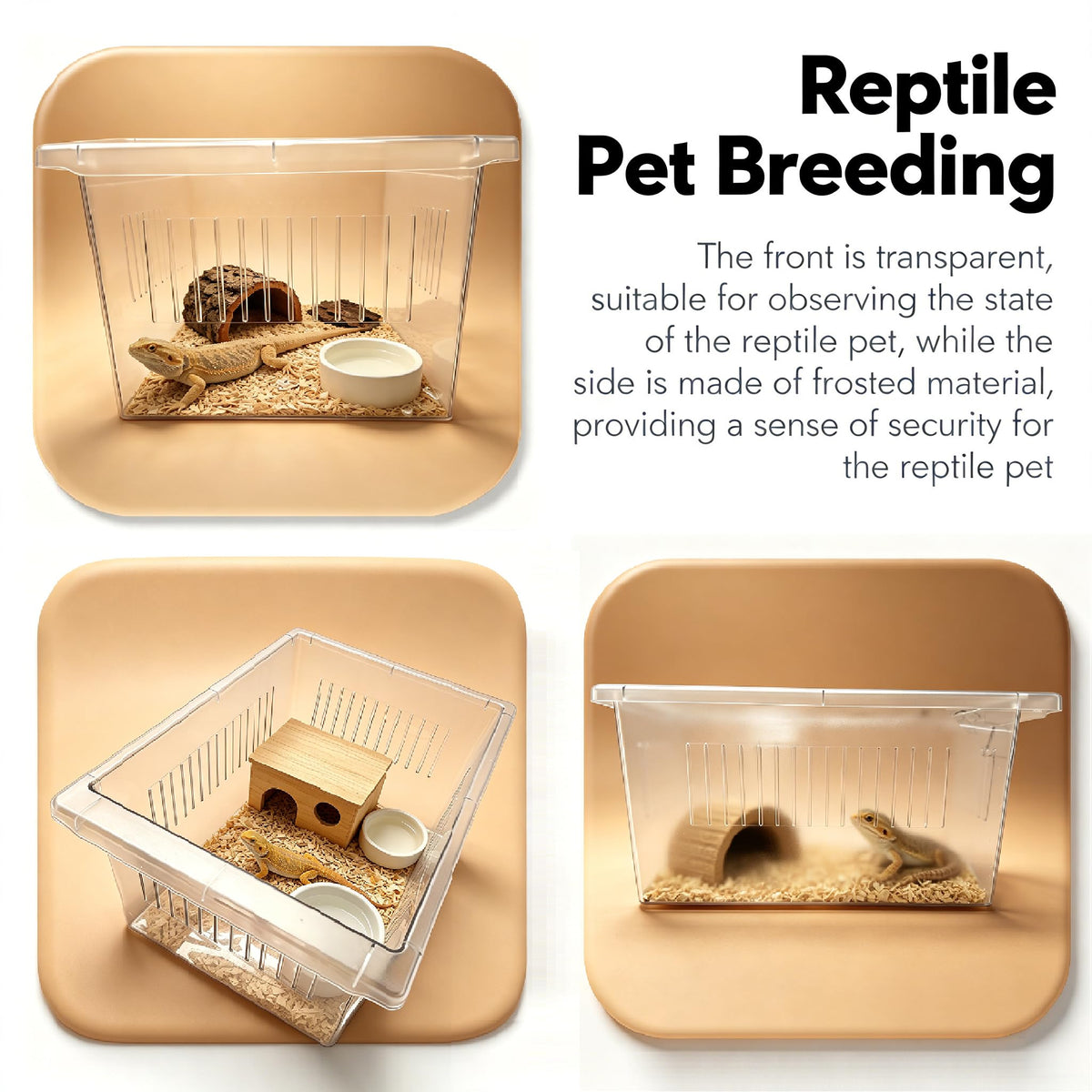 2-Tier Stackable Reptile Enclosure with Sliding Drawer Doors U12670