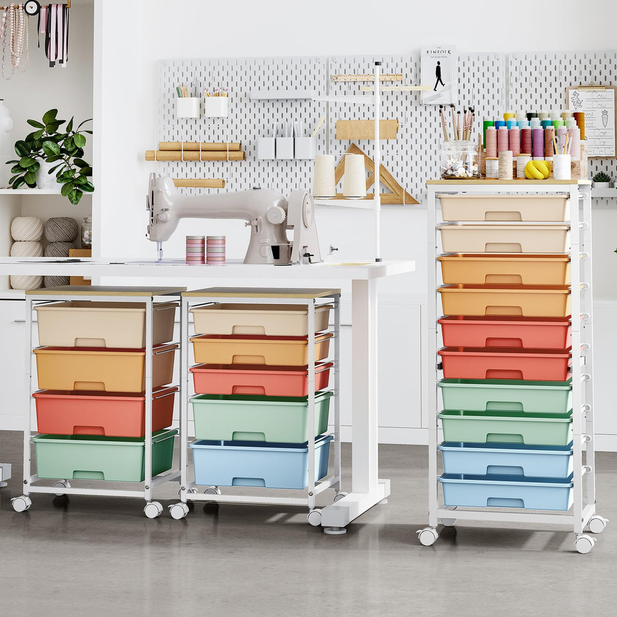 10 Drawer Rolling Cart D6627