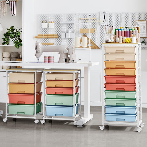 10 Drawer Rolling Cart D6627