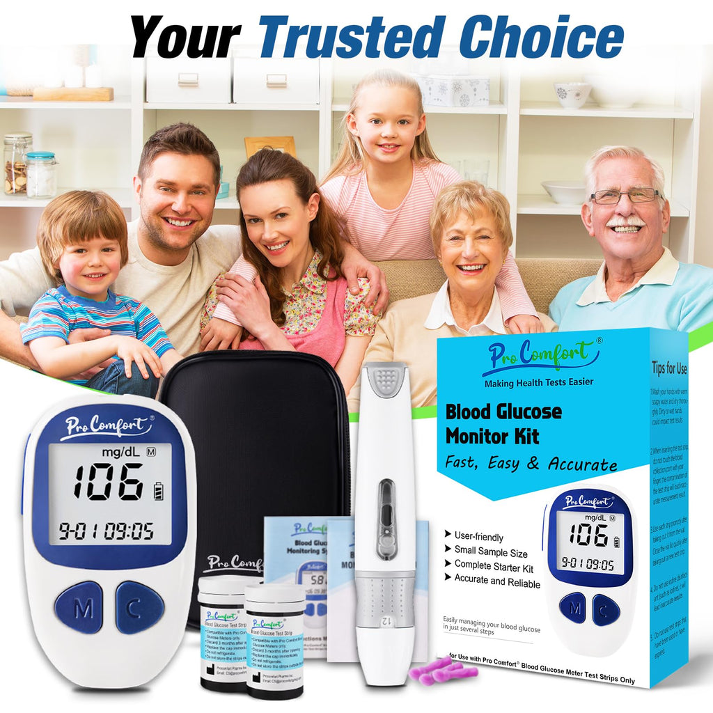 Blood Sugar Testing Kit with 100 Test Strips Lancing Device 100 Lancets U6012