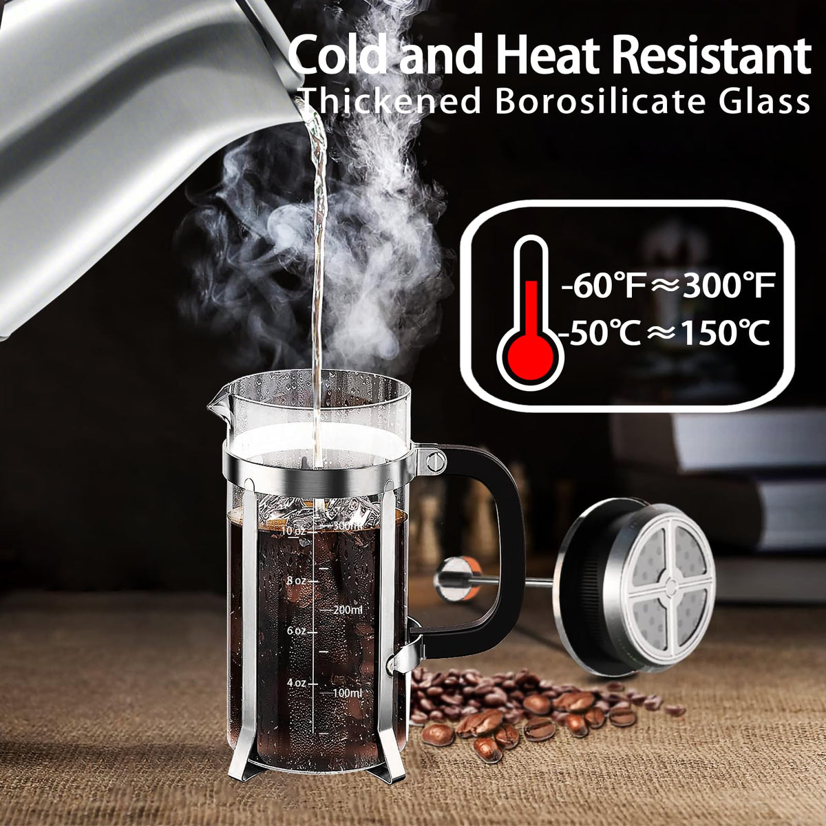 12oz Copper Stainless Steel French Press C502