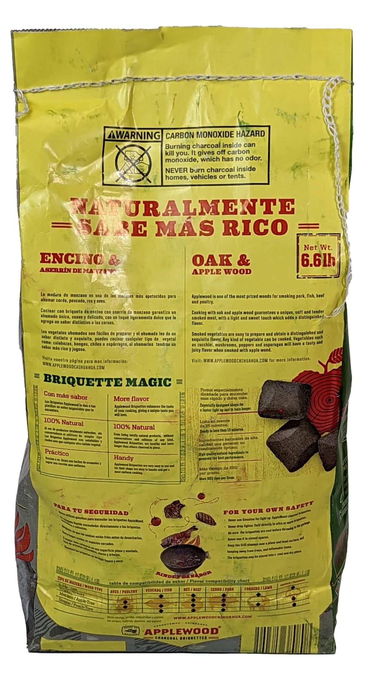 Oak & Applewood Charcoal Briquettes 6.5 Lb J91974