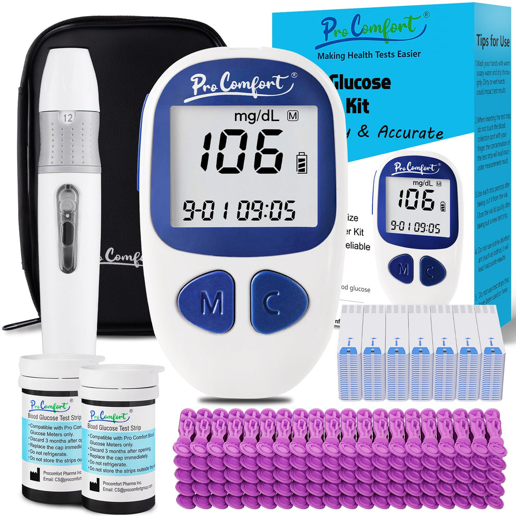 Blood Sugar Testing Kit with 100 Test Strips Lancing Device 100 Lancets U6012