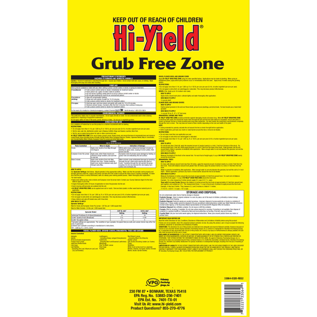 15 lbs Grub Free Zone Y5462