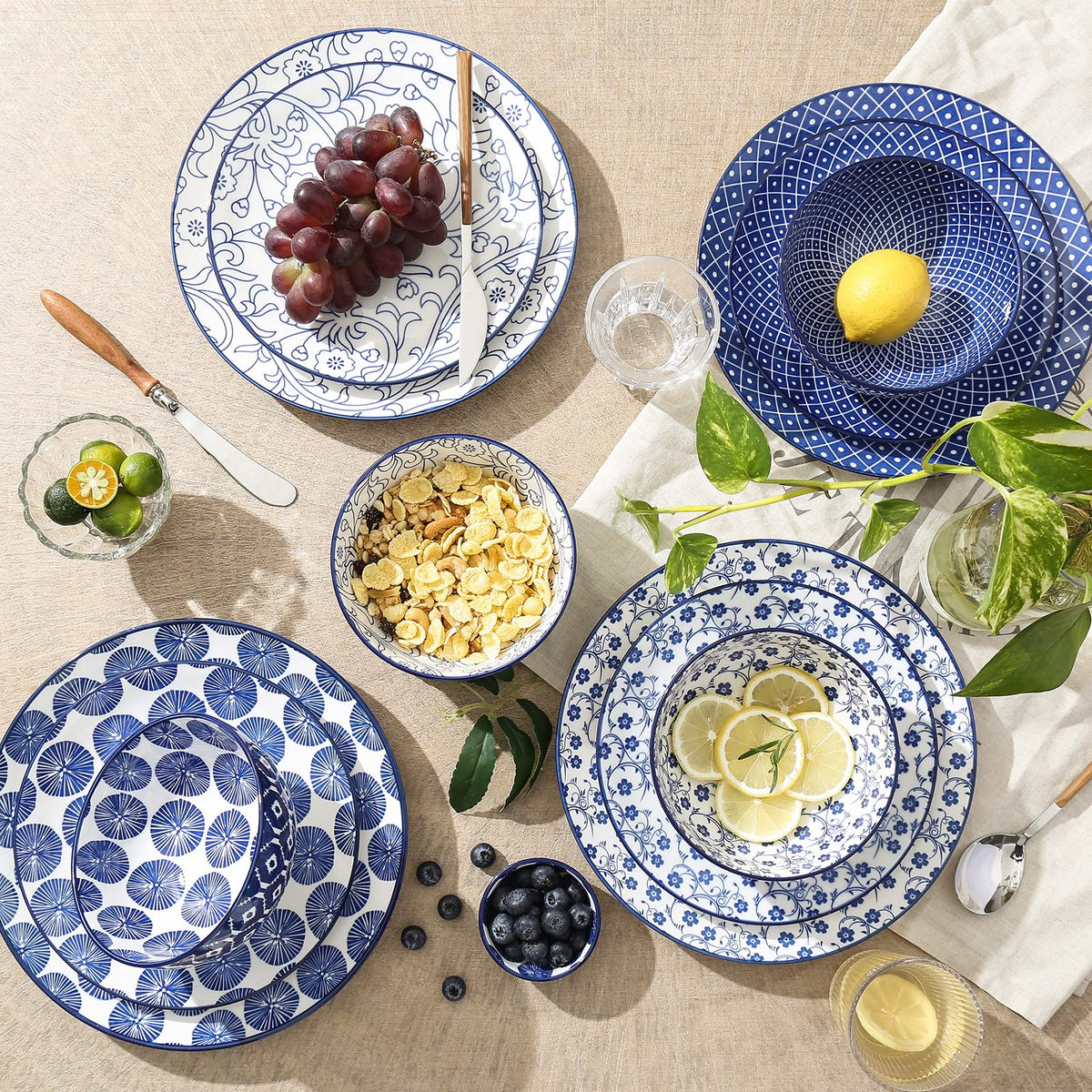 10 inch Porcelain Dinner Plates + 12-Pieces Dinnerware Sets L897